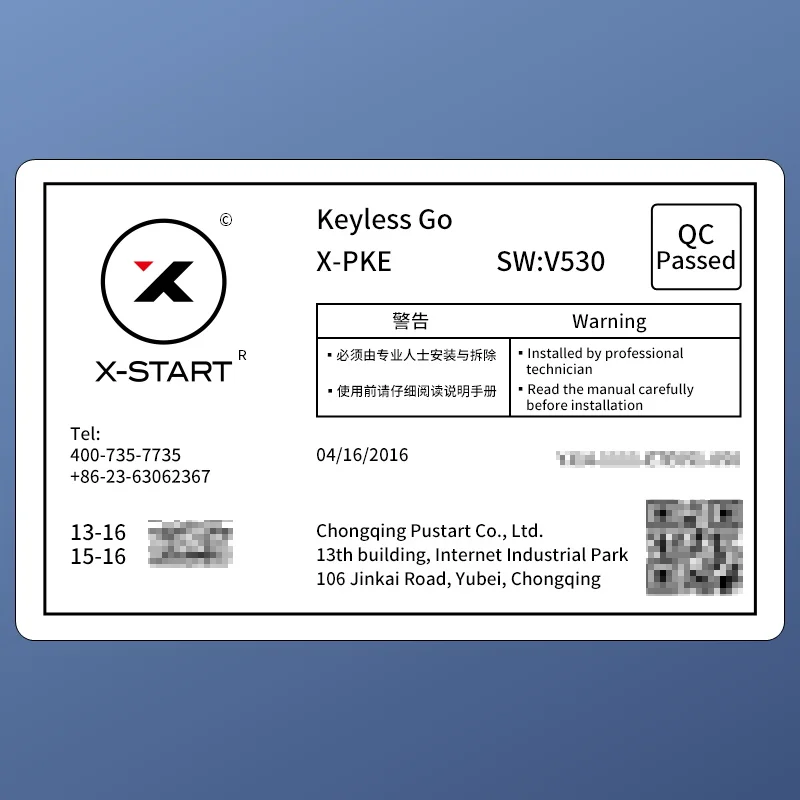 X-start Keyless Go Smart Key Система бесключевого доступа пульт дистанционного управления