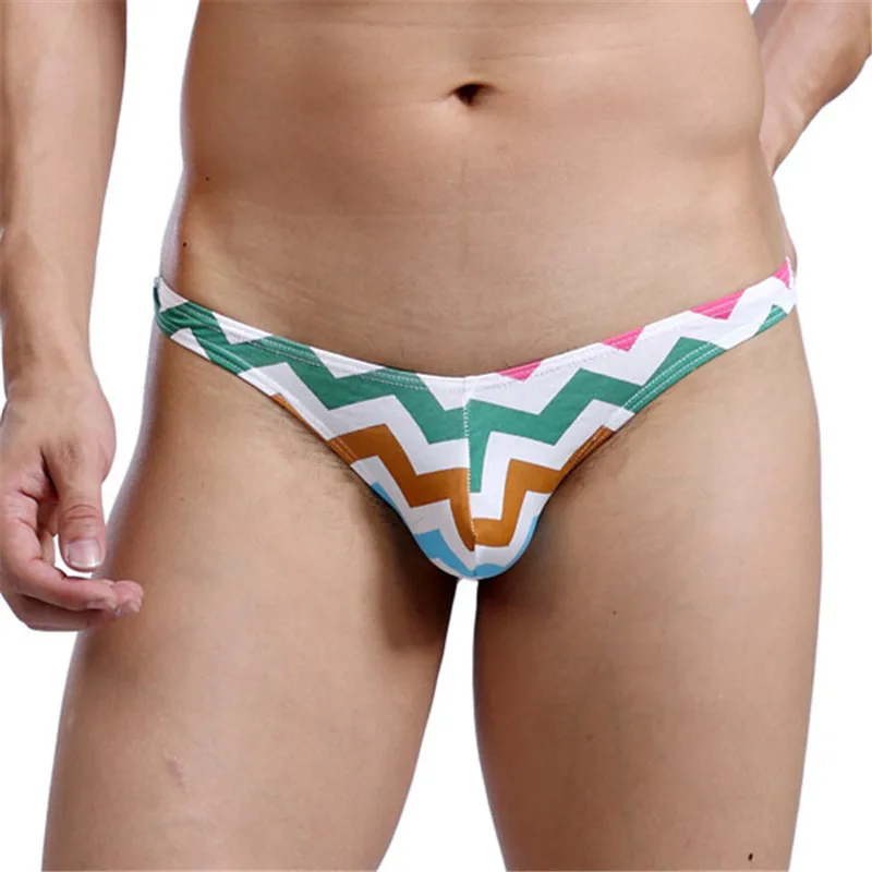 Оригинальные мужские стринги с цветочным принтом хлопковые сексуальные