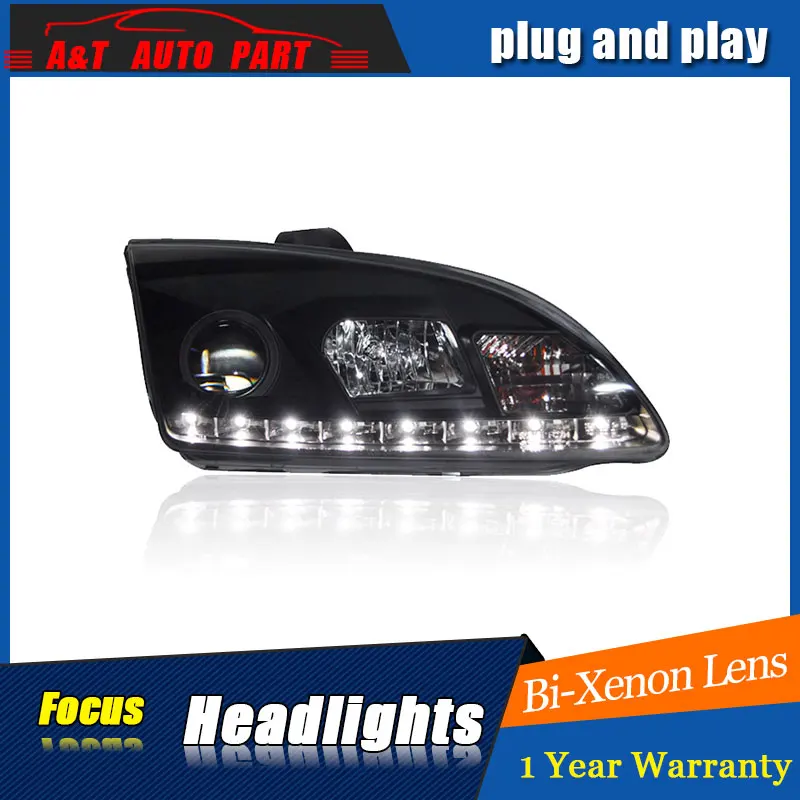 

New car Styling LED Head Lamp for Ford Focus led headlights 2005-2008 for Focus drl H7 hid Bi-Xenon Lens angel eye low beam