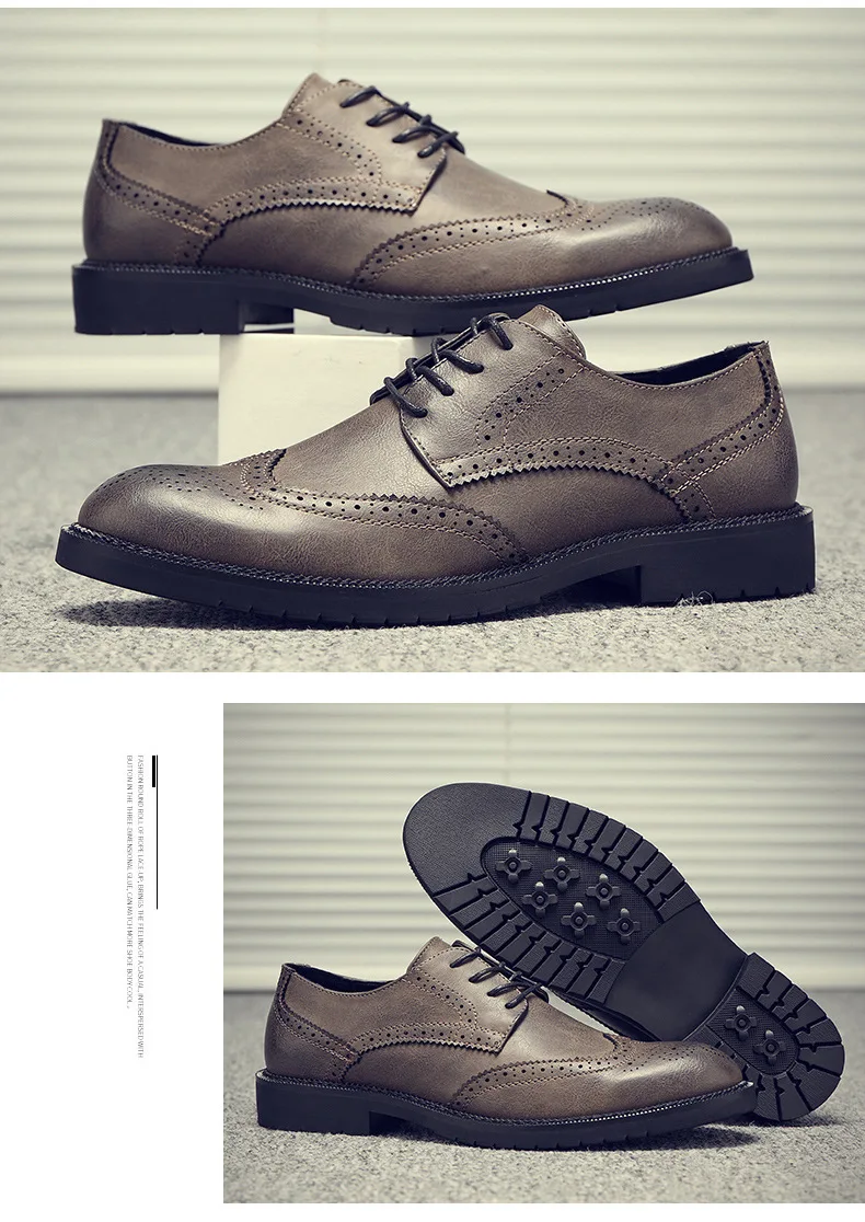 NPEZKGC Spring Big Size Men Leather Shoes Fashion Dress Business Shoes Lace Up Men Formal Oxfords Shoes For Men Wedding Shoes