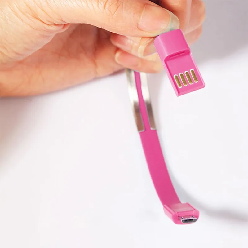Usb кабель для зарядки браслет модный цветной на запястье мобильного телефона