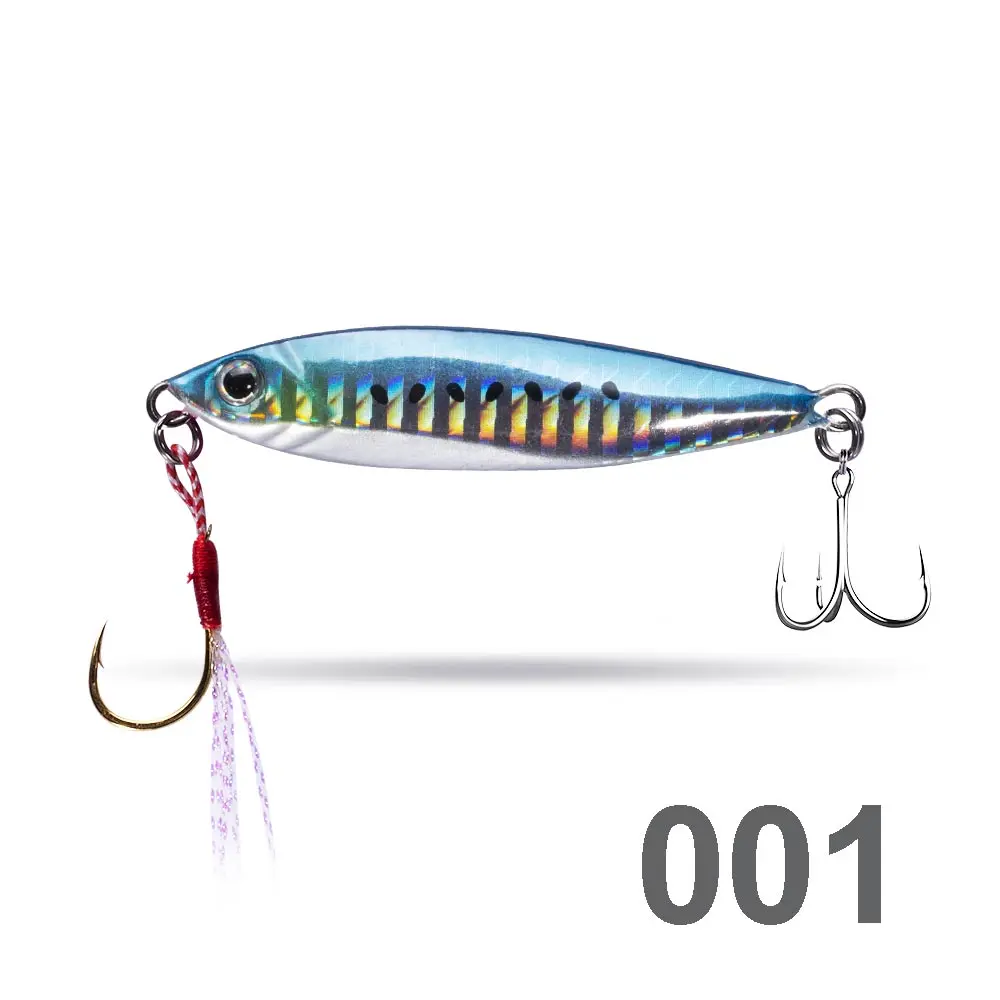 001 Hunthouse metal jig fishing lure slow jigging lead jig bait for trolling fishing 28g 63mm CAST SLIM with PE line hook - Цвет: 001