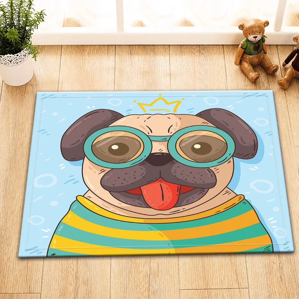 

Симпатичные коврики для ванны LB 60*40 с Мопсом, пена с эффектом памяти, Нескользящие впитывающие коврики для ванной, туалета, пола, двери, кухни...