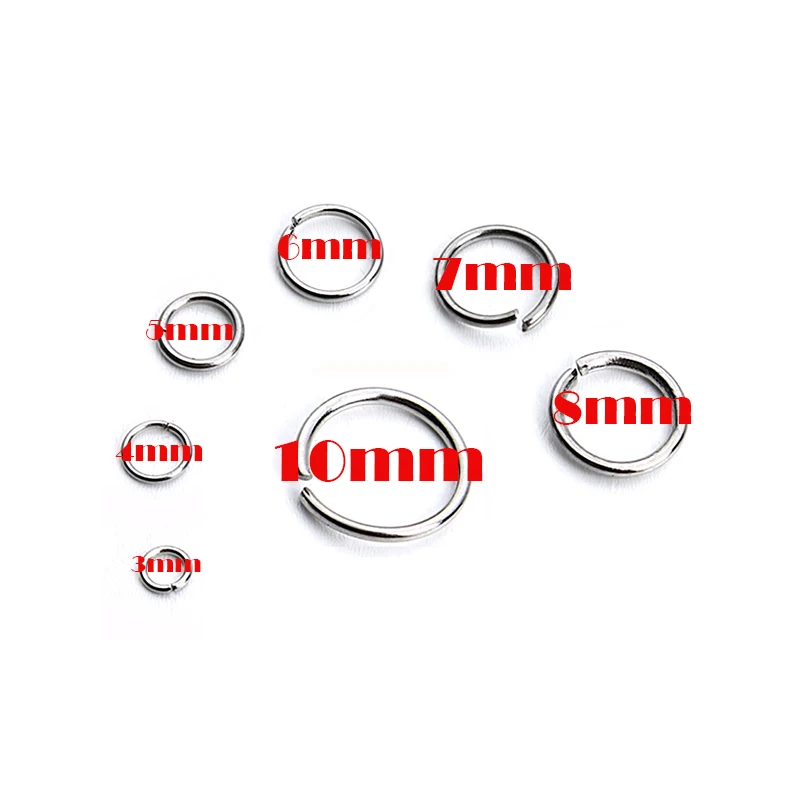 LOULEUR 200pcs/lot Stainless Steel Open Jump Rings 3/4/5/6/7/8/10mm Split Connectors for Diy Jewelry Findings Making | Украшения и