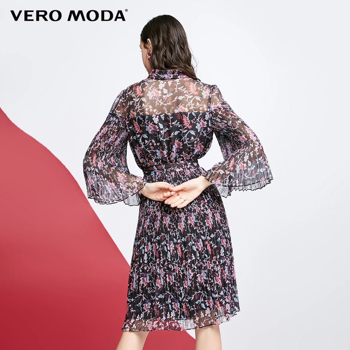 Vero Moda 2019 Весна Лето Женское платье винтажное с расклешенными рукавами А-образные