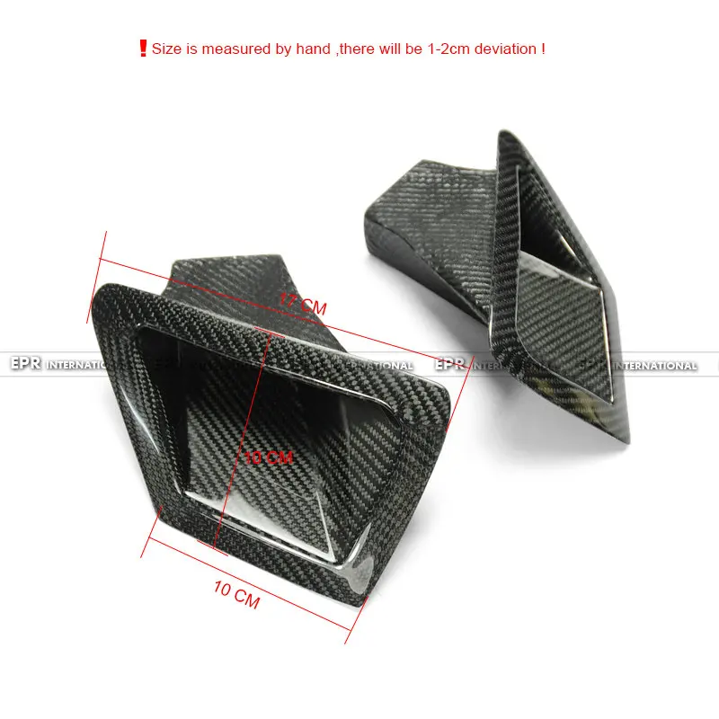 Car-styling Carbon Fiber Front Bumper Duct Set Glossy Fibre Finish Air Vent Accessories Racing Trim Fit For Nissan 370Z Z34 | Автомобили и