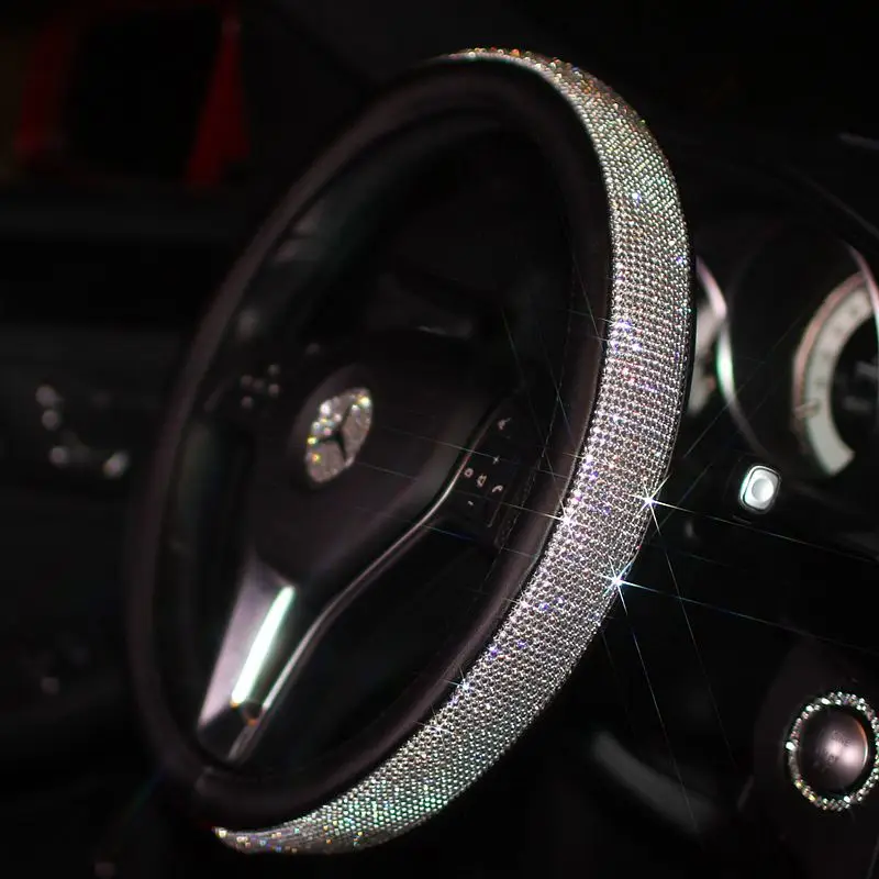 Роскошные хрустальные аксессуары для салона автомобиля, чехол на руль, коробка для салфеток, держатель для телефона, автомобильный Стайлинг, парфюмерный орнамент