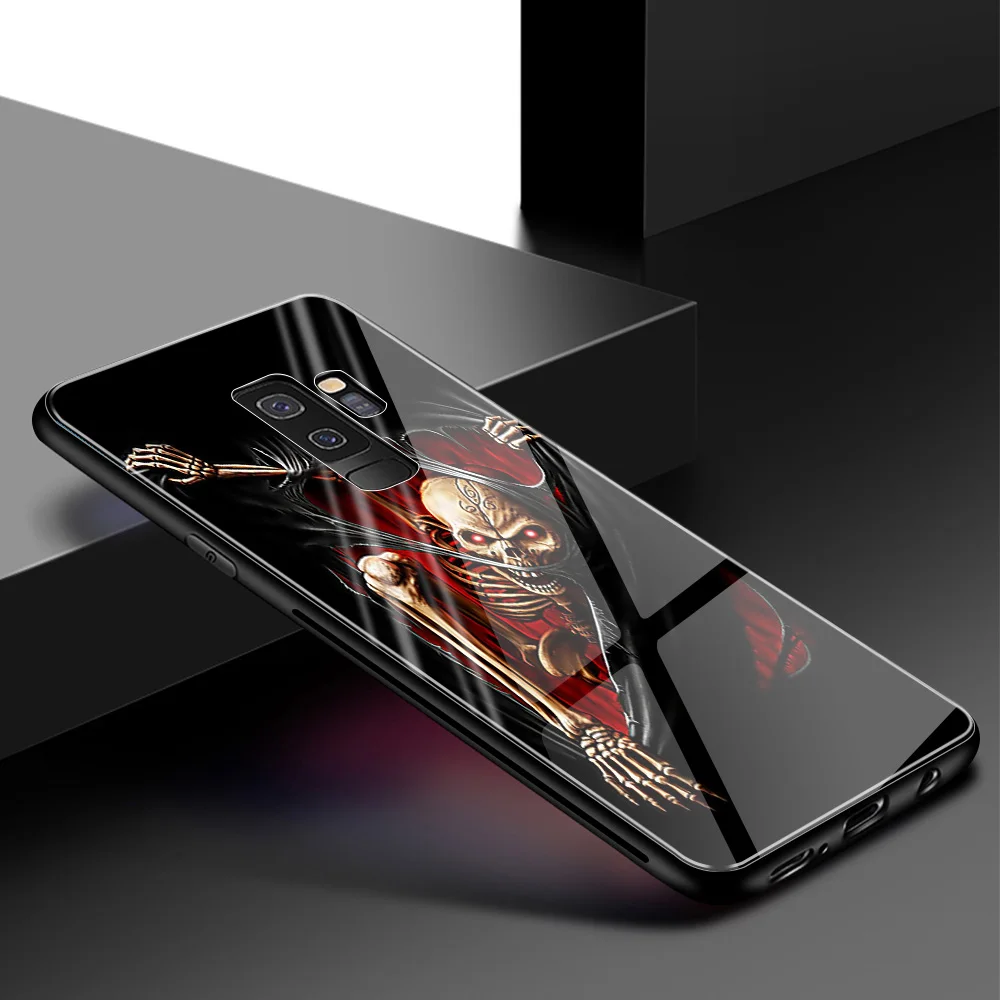 Чехол для samsung S9 Plus, стеклянный чехол с рисунком черепа, чехол для samsung Galaxy Note 8 9 10 plus S8 S9 S10 Plus lite