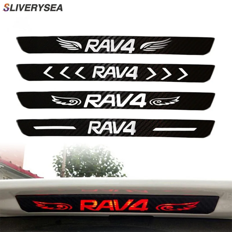 

SLIVERYSEA Car styling Car Rear Brake light Dedicated Sticker Accessories Dedicated Carbon Fiber Sticker For Toyota Rav4