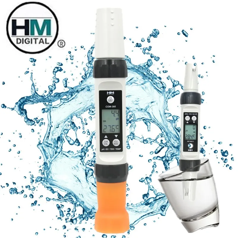 Портативный PH метр HM COM 360 4 в 1 EC/TDS/PH/TEMP водонепроницаемый комбинированный ЖК