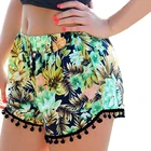 Женские повседневные свободные шорты в богемном стиле, летние популярные шорты в богемном стиле с пушистыми шариками, женские шорты для бодибилдинга, Лидер продаж