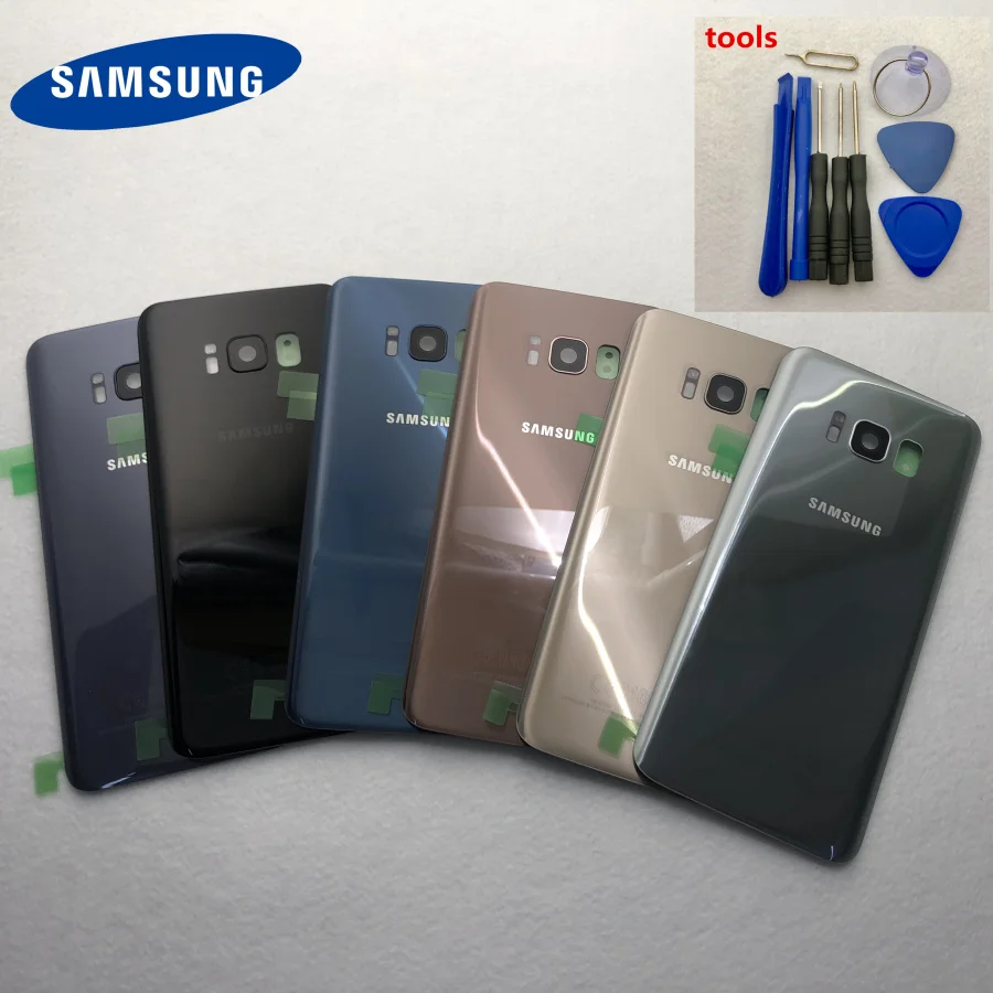 Стеклянная задняя крышка аккумулятора для Samsung Galaxy S8 G950 G950F G950FD Крышка корпуса