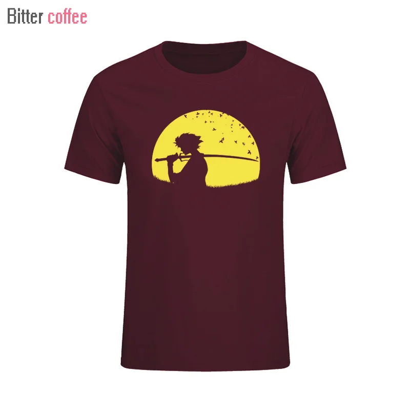 Летние Новые Забавные футболки с принтом мугена самурая шамплоо модные