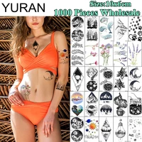 yuran 1000 pieces wholesale 10x6cm popular fake tattoo temporary geometric wolf rose tatoo for men women body art tattoo sticker
