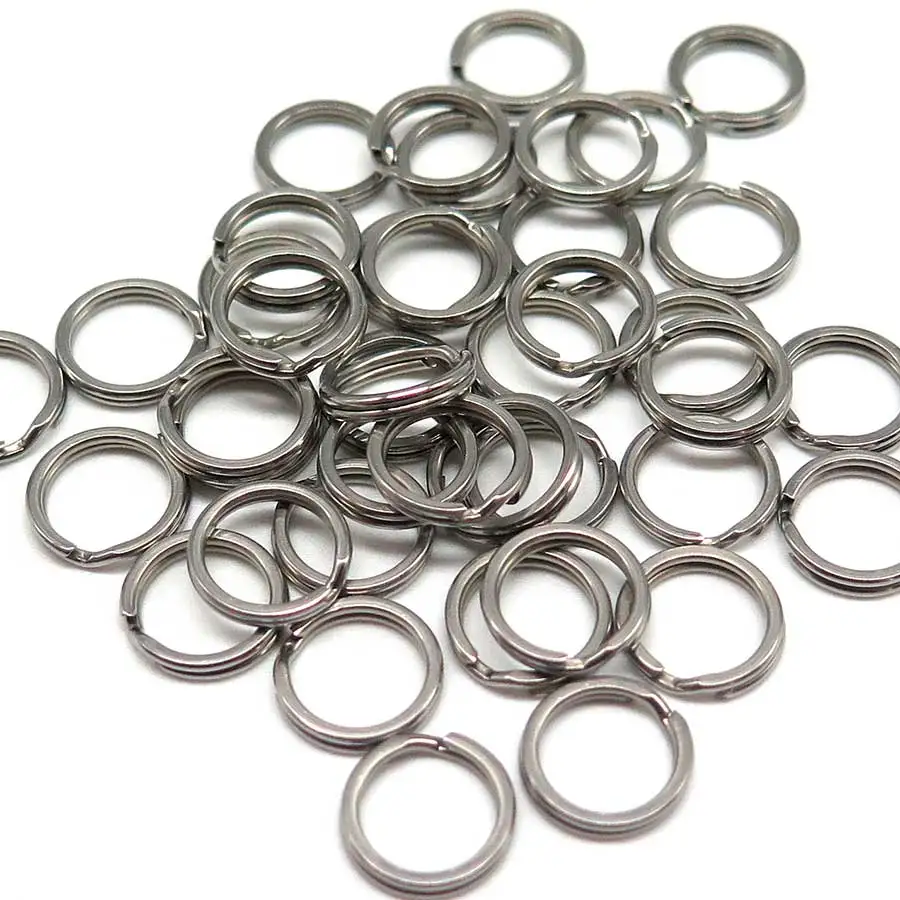 100 шт./лот рыболовное кольцо разрезные кольца из нержавеющей стали для