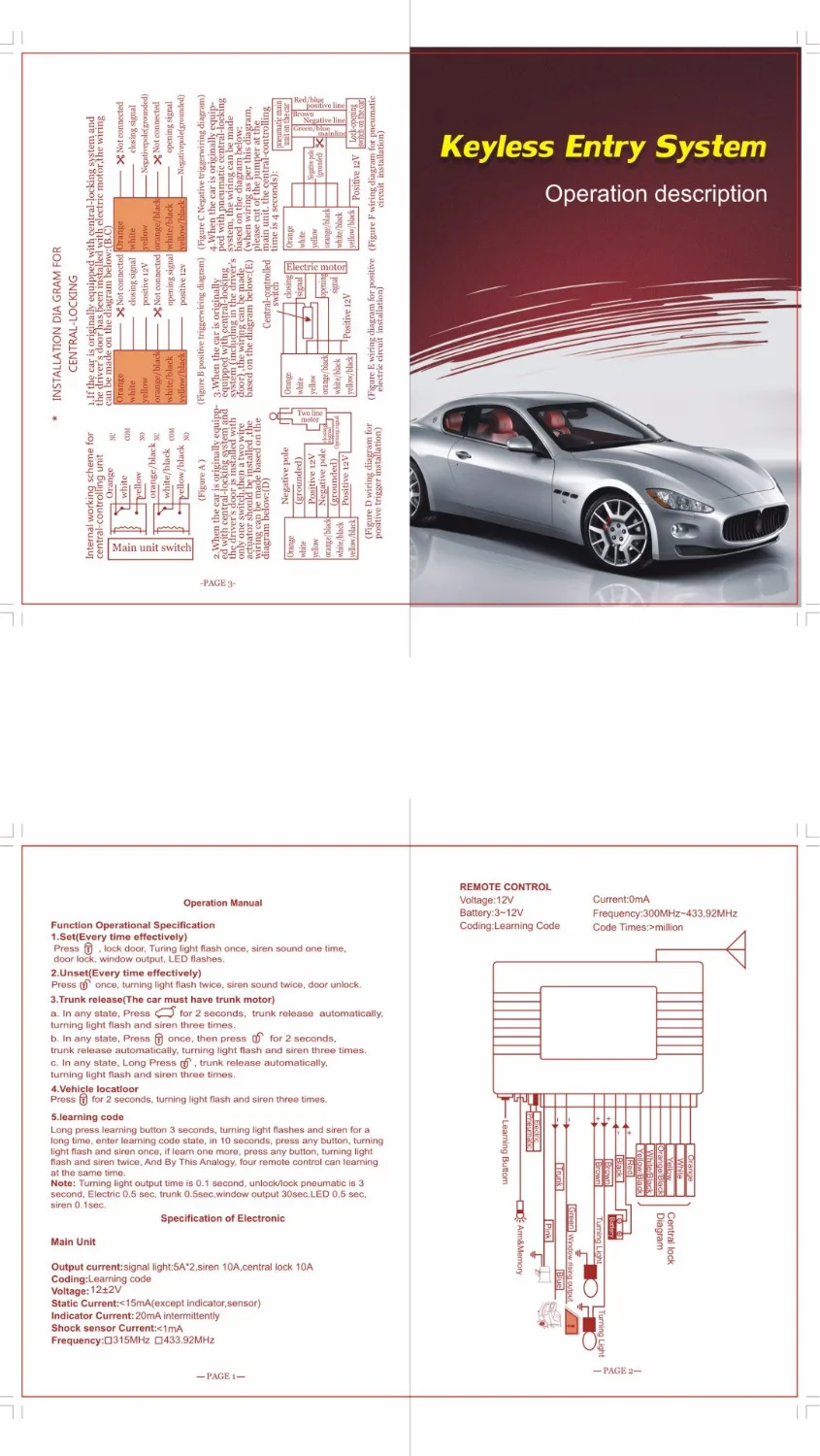 Универсальная Дистанционная система безопасности для автомобиля Alam