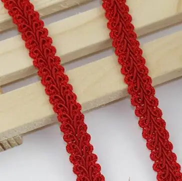 red8 Кружевная лента, аксессуары для шитья, 2 ярда, 1,2 см, помпоны с кисточками, помпоны, отделка, шар, бахрома, вышивка, сделай сам, одежда, тканевый шнур - Цвет: red8