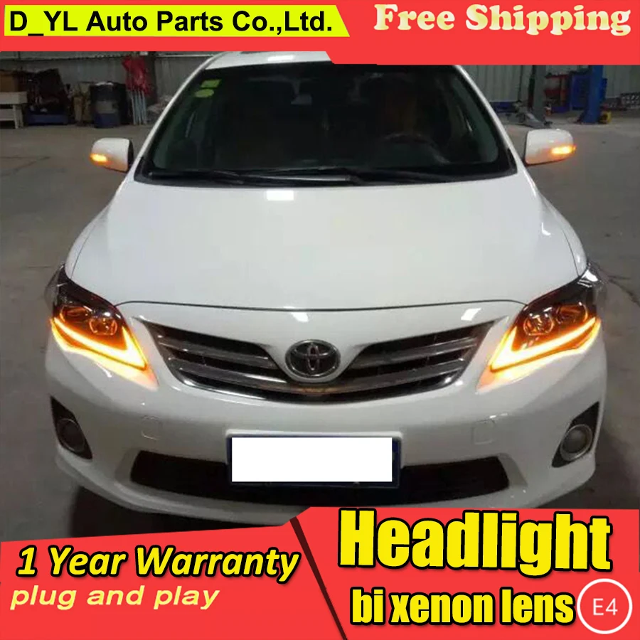 D-YL Стайлинг автомобиля для Toyota Corolla фары 2011 светодиодный DRL Bi Xenon объектив