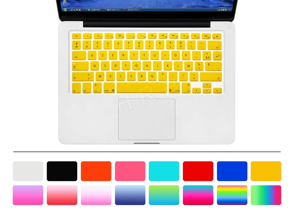 US enter AZERTY французский силиконовый чехол для клавиатуры США Защитная пленка Apple
