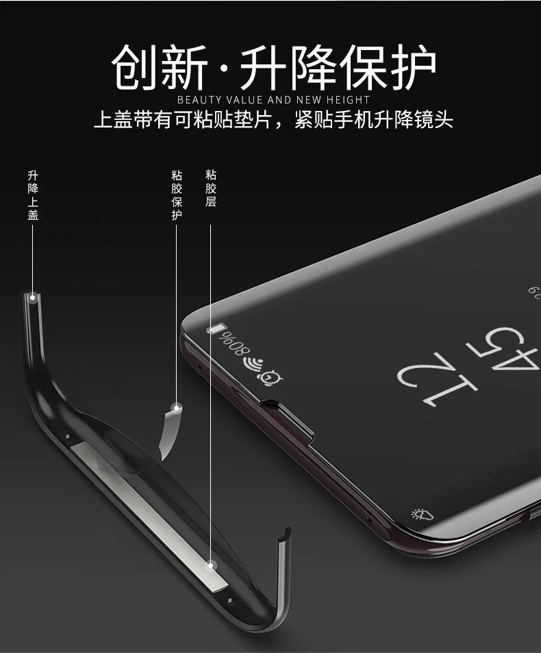 New Arrival Clear View Mirror Smart Phone Case For Oppo Find X Premium Magnetic Leather Flip Stand Cover | Мобильные телефоны и