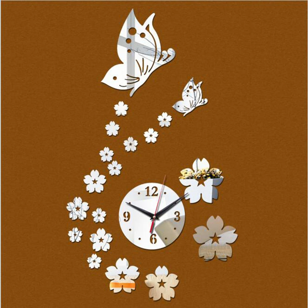 2019 новые настоящие настенные часы Современный дизайн Акриловые зеркальные diy