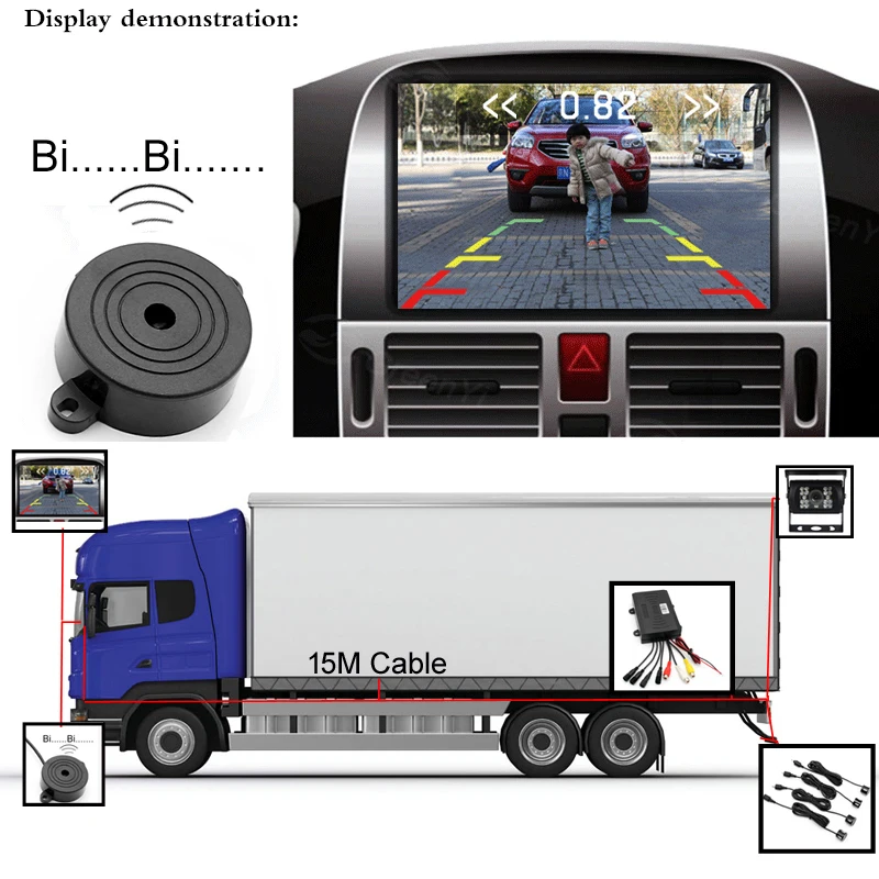 DC 12 24V двухъядерный процессор автомобильный Видео парковочный радар Датчик для