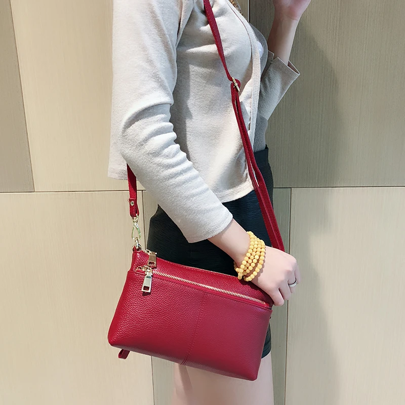 BAQI Women Handbags Shoulder Bags 2019 Fashion Genuine Leather Cowhide Luxury Designer Messenger Crossbody Bag Purse Lady | Багаж и сумки