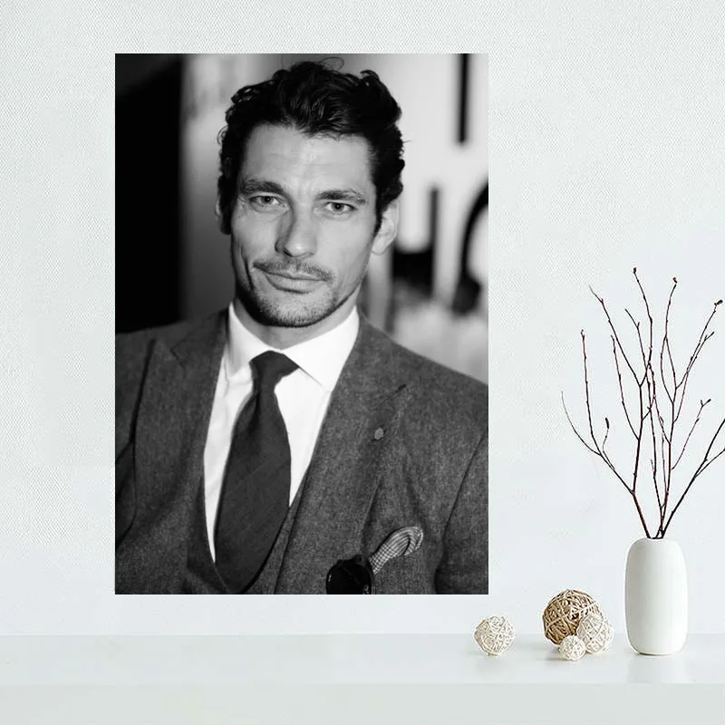 Художественный плакат David Gandy на холсте домашний декор тканевый настенный 27x40 см