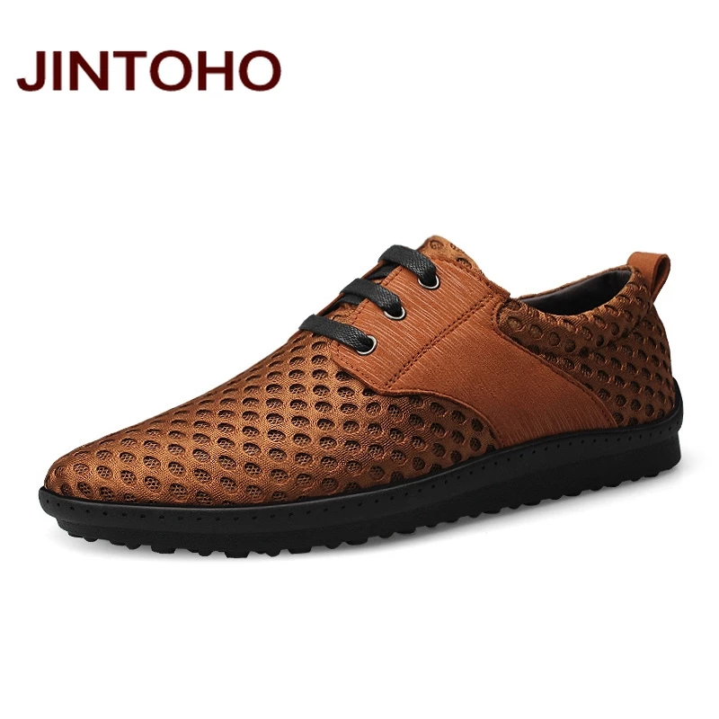 JINTOHO Summer Breathable Brand Men Shoes Casual Mesh High Quality Big Size Flats Fashion Male | Обувь