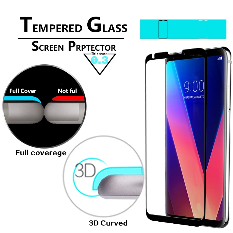 Премиум полное покрытие 3D изогнутые края стеклянная пленка для LG V30 PLUS + H930G