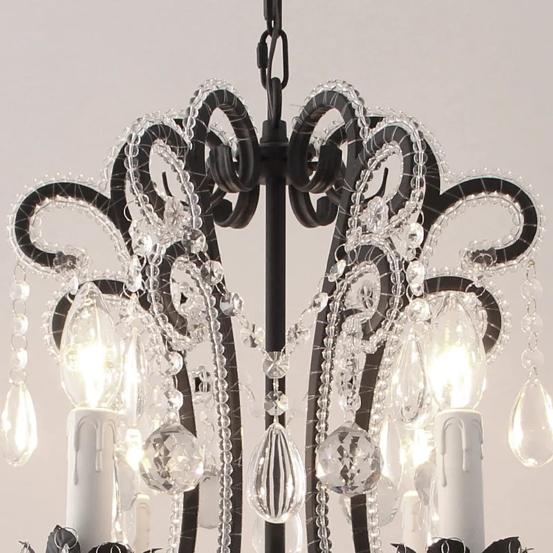 저렴한 바 골동품 페인트 철 샹들리에 산업 조명 침실 블랙 크리스탈 샹들리에 거실 교수형 램프 아이의 정착물 구매 바 골동품 페인트 철 샹들리에 산업 조명 침실 블랙 크리스탈 샹들리에 거실 교수형 램프 아이의 정착물