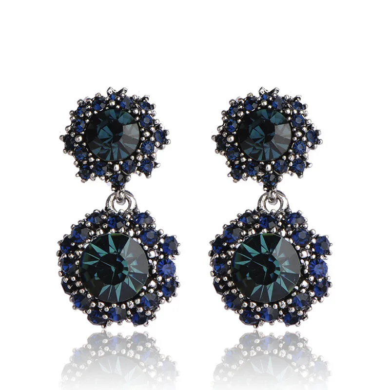 Винтажные роскошные ожерелья серьги Ювелирные наборы изысканные стразы