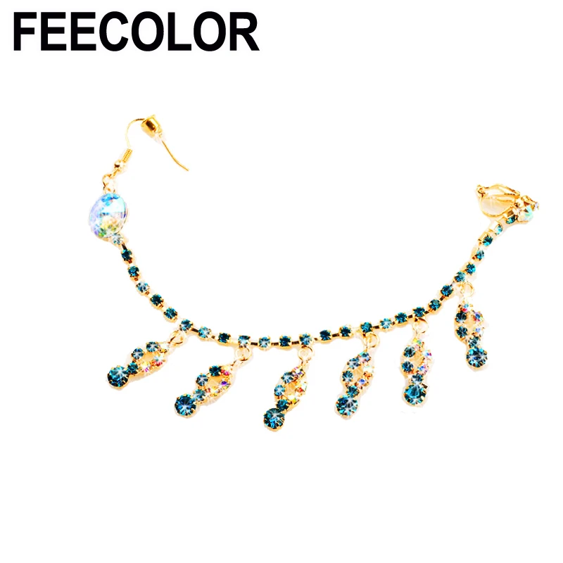 FEECOLOR индийские ювелирные изделия цепь на нос клип Танец живота Костюм красочные