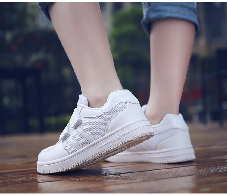 Kid Running Shoes White Sneakers For Boys Sport Shoes Pu Leather Tenis Infantil Girls Footwear Velcro Casual Chaussure Enfant