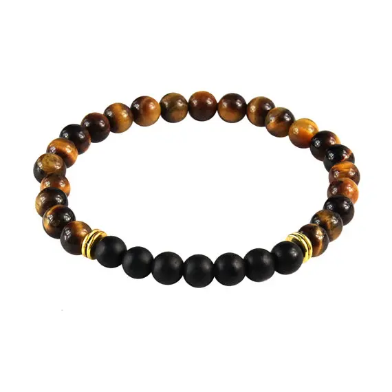 Мужской браслет Shungite с тиграми стрейчевый бусинами|yoga bracelet|mala yogamens tiger eye |