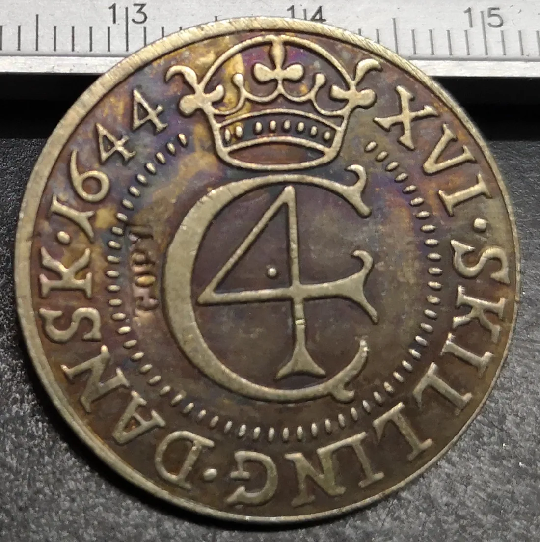 1644 Дания 16 шт. данск Кристиан IV гебраермон Посеребренная копировальная