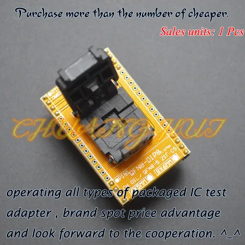 IC TEST QFN8 to DIP8 Programming Adapter WSON8 DFN8 MLF8 ic test socket size=5x6mm