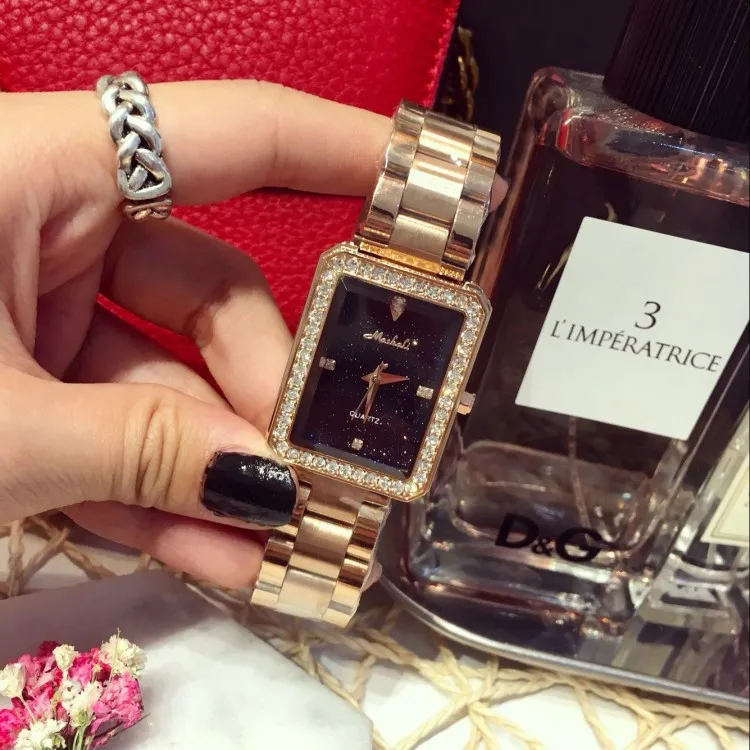 Часы наручные Mashali женские кварцевые брендовые модные роскошные со стразами |