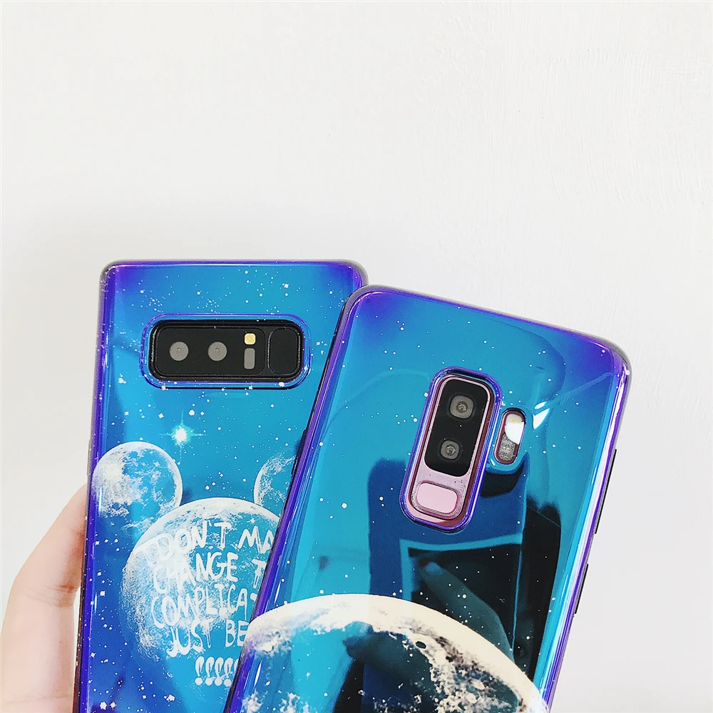 Чехол с рисунком Микки для samsung Galaxy S8 S9 Plus мягкий чехол из ТПУ S7 Edge Note 8 9 Moon |