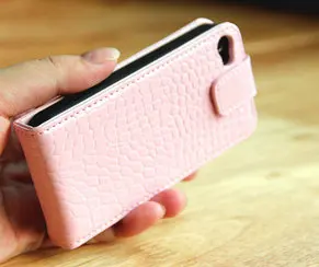Crocodile Grain Leather Cover Case For IPhone 5+1PCS Screen Protector China Post Free Shipping |
