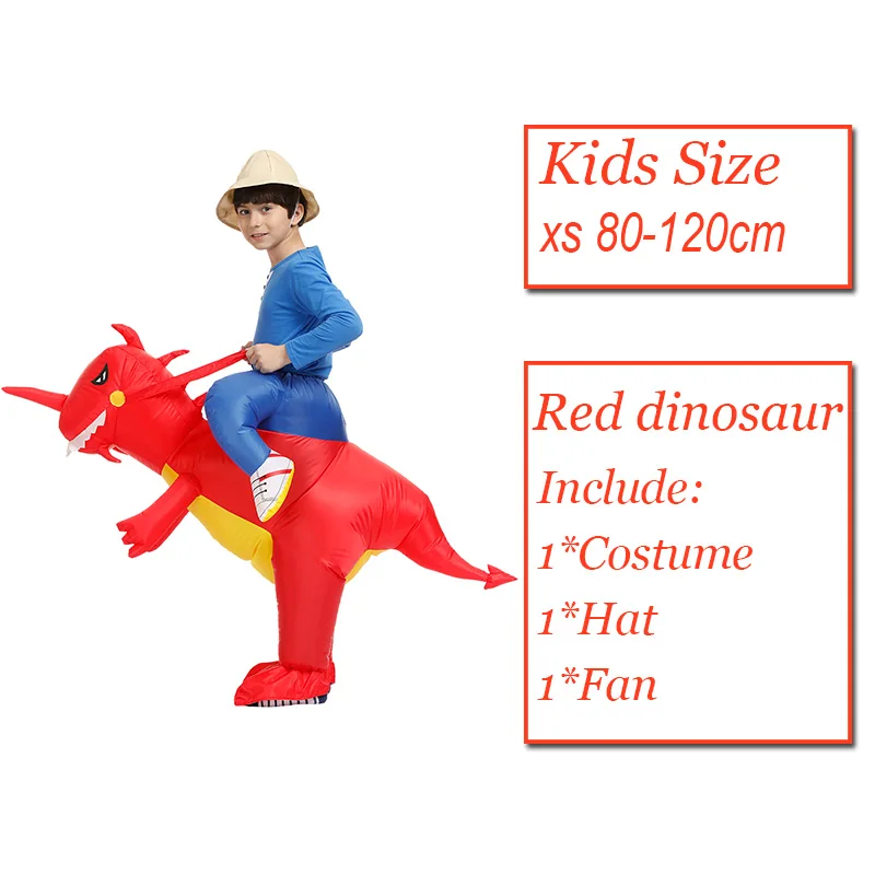 Red dinosaur 1006B Костюм для косплея, надувной динозавр, Детский костюм для косплея, единорог, T-REX, одежда, костюмы на Хэллоуин для женщин и мужчин, фантазийные вечерние комбинезоны - Цвет: Red dinosaur 1006B