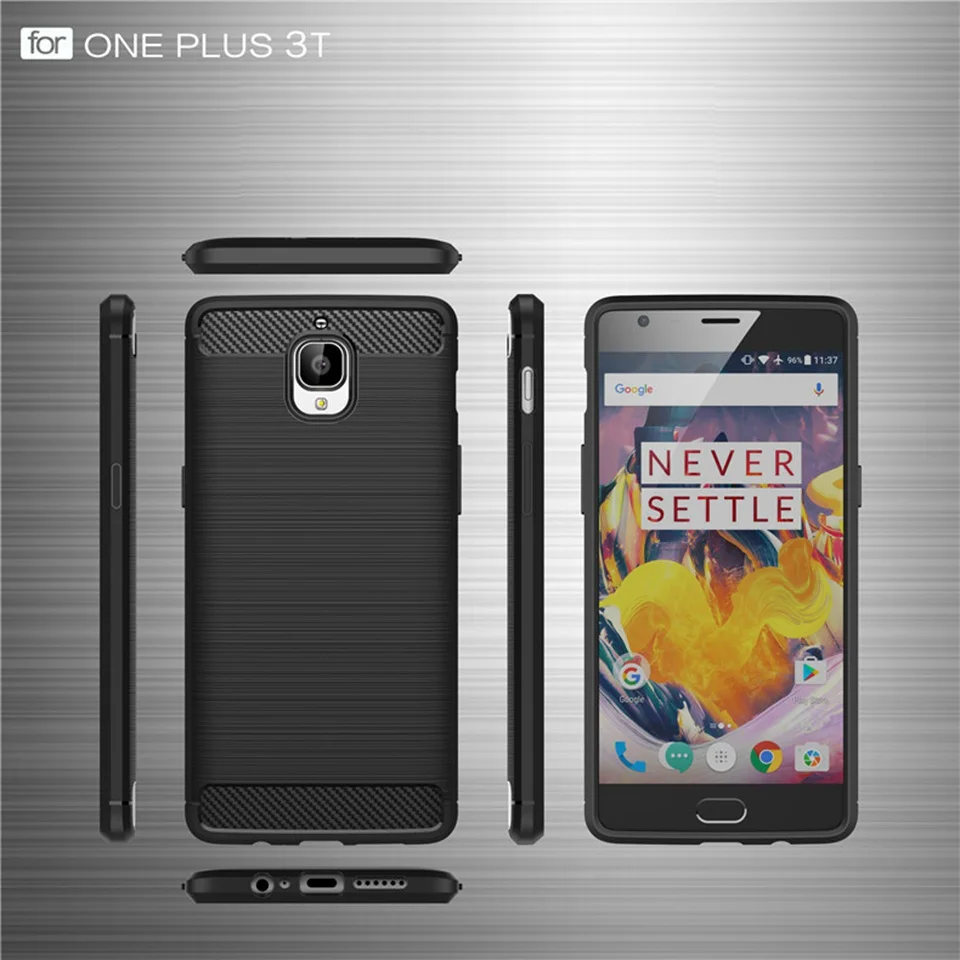 Чехол для Oneplus 3 T чехол из углеродного волокна Oneplus3t Мягкий ТПУ простой бизнес