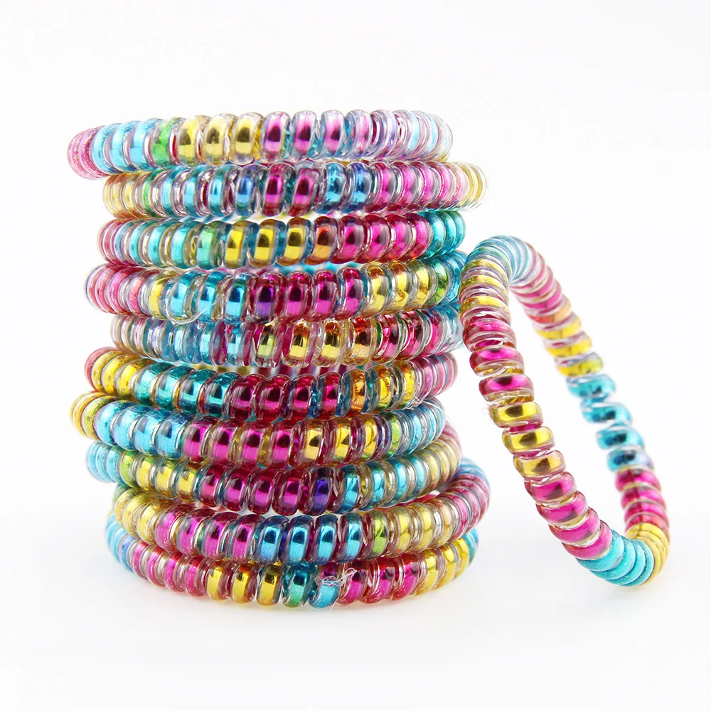 

5Pcs/Lot 5.5CM New High Level Telephone Cord Women Elastic Hair Holders Rubber Bands Girls Tie Gum Ponytail Hair Accessories