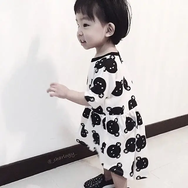 Новинка 2020 детское платье для маленьких девочек милое с мультяшным рисунком