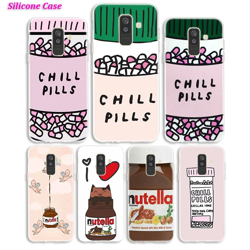 Силиконовый чехол для телефона с изображением пилюль шоколада Nutella Samsung Galaxy A8S A6S A9