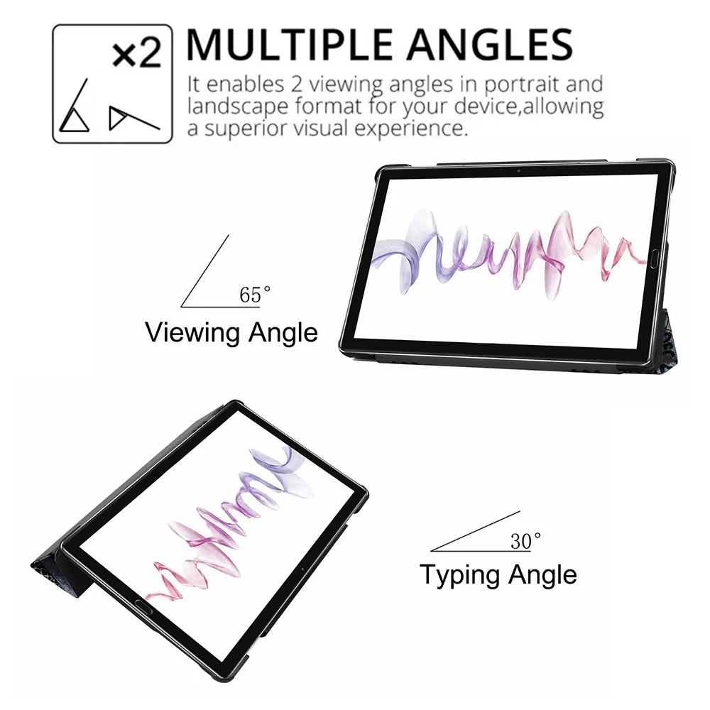 Окрашенный умный чехол из искусственной кожи для huawei MediaPad M6 10,8 дюймов планшет Funda Capa чехол для huawei M6 Pro 10,"+ пленка для экрана+ ручка