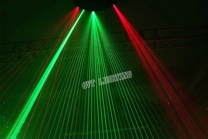 DMX 512 Fan-shaped шестиглазый сканирующий RGB лазерный светильник для DJ дискотека клуба сцены события шоу вечерние светильник с контролем звука