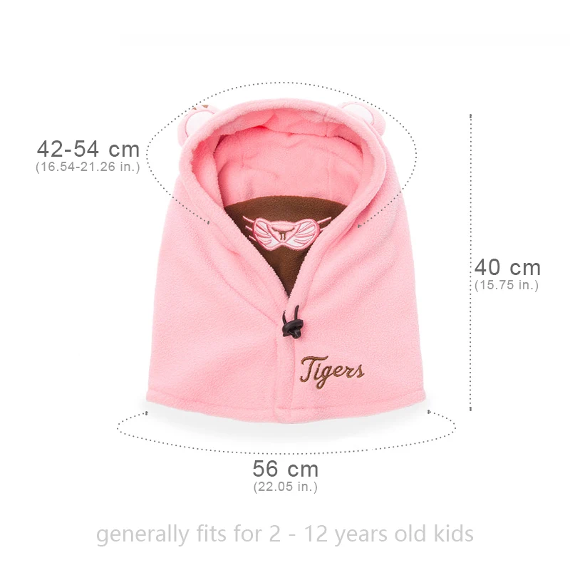 ZMAFOX Children Kids Winter Windproof Hats Coral Velvet Baby Boy Girls Hooded Caps Toddler Balaclava Beanie 2-12 Years Old | Детская