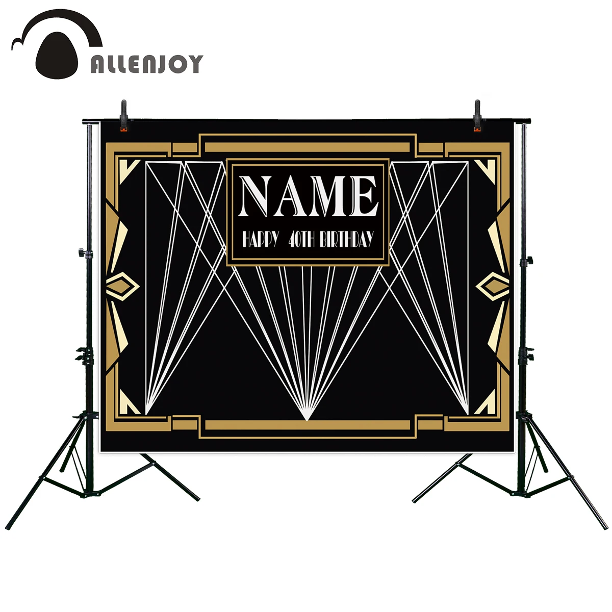 Allenjoy great gatsby birthday backdrop party decorations golden banner photo studio background newborn baby shower photocall |