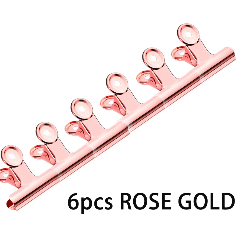 6pcs Rose Gold Clips 6 шт./компл. нержавеющая сталь кривая C ногтей защемления зажимы мульти Функция зажим щипчики для стекловолокна акриловых ногтей маникюрный салон - Цвет: 6pcs Rose Gold Clips